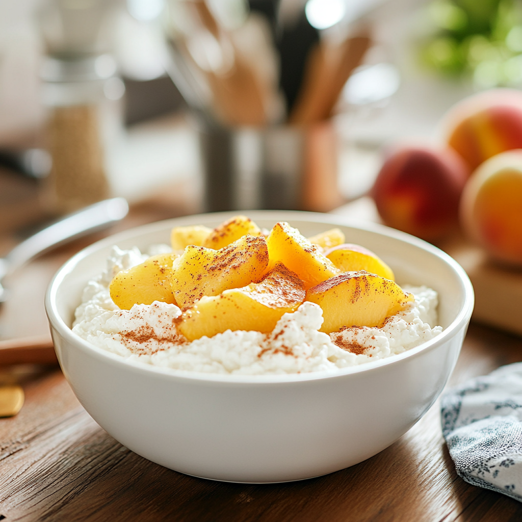 cottage cheese and peaches