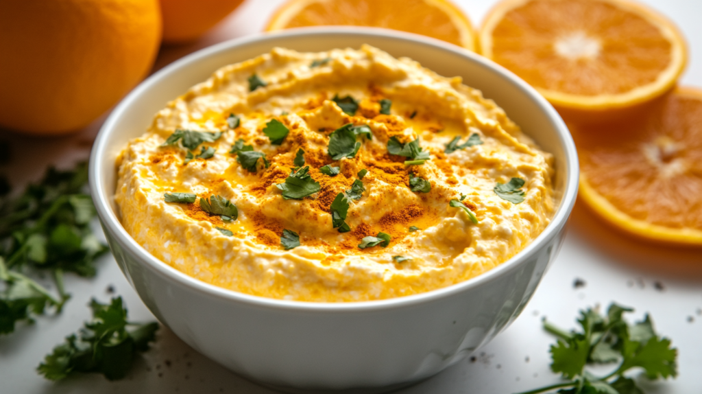 orange cottage cheese dip turmeric