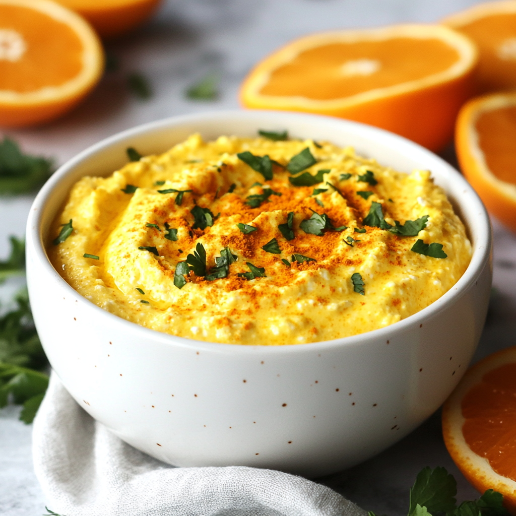 orange cottage cheese dip turmeric