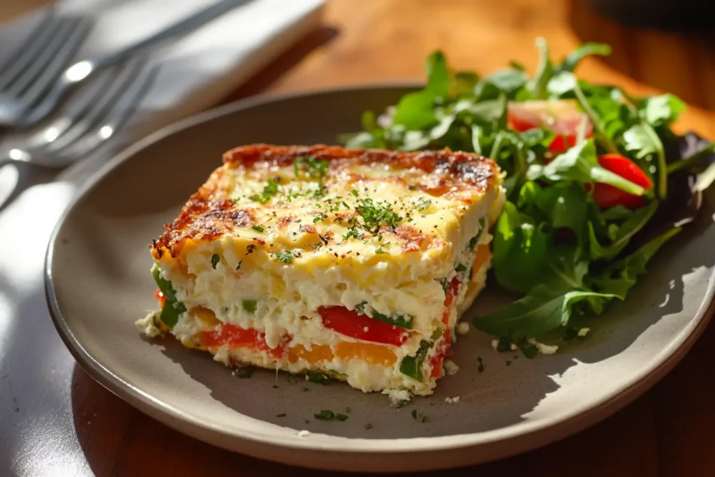 Cottage cheese egg bake overnight