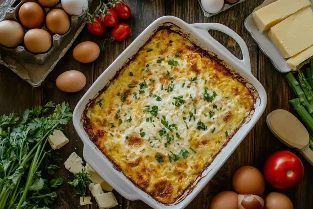 Cottage cheese egg bake overnight