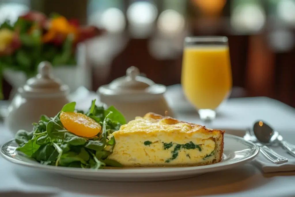 Egg casserole with cottage cheese and spinach